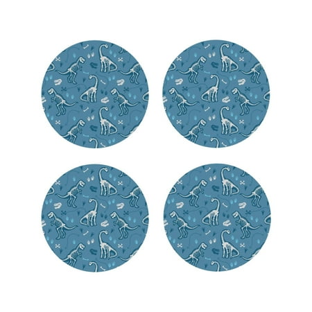 

Leather Coasters with Heat-resistant for Drinks Dinosaur skull -标题2 Round Shape