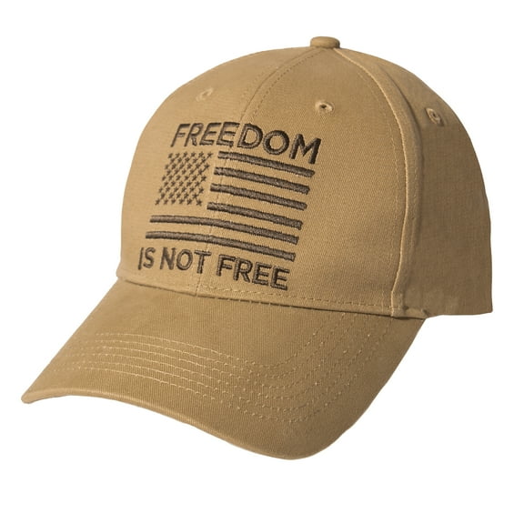 Rothco 22164 Freedom is Not Free Low Profile Cap, Coyote Brown