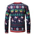 thumbnail image 4 of Pompotops Hauts Amusants pour Hommes Imprimé de Noël Col Rond Manches Longues T-Shirt Blouse en Solde, 4 of 5