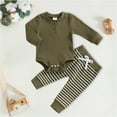 thumbnail image 2 of Zshosam Newborn Baby Boy Outfits Newborn Baby Boy Clothes New to Letter Print Romper+ Pants Outfit Size 6 9 Months,(Green 6-9 Months), 2 of 4
