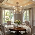 thumbnail image 5 of Vivio Lighting Ravenna 20 in Modern Dimmable 4-Light Brushed Nickle Dining Room Flush Mount Lights with Shades, 5 of 5