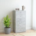 thumbnail image 1 of vidaXL Sideboard with 6 Drawers Concrete Grey 50x34x96 cm Engineered Wood, 1 of 4