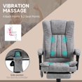 thumbnail image 3 of Grey Microfiber Recliner Office Chair with 6-Point Massage & Footrest - Adjustable Height, Swivel Design for Home Office & Study Use, 3 of 7