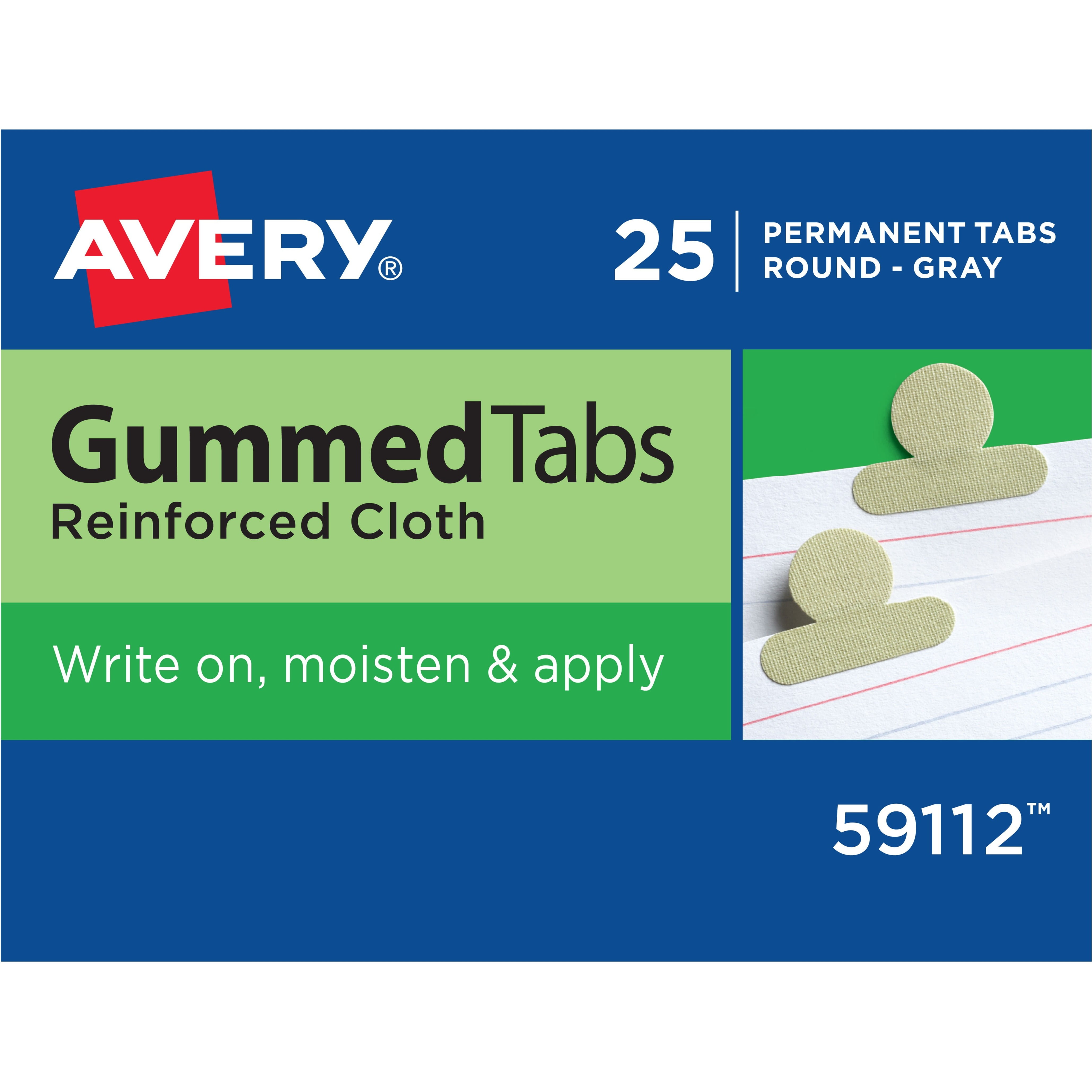Avery Gummed Index Tabs, 5/8 in