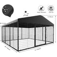 ALAULM Large Heavy Duty Outdoor Dog Kennel, Galvanized Steel Dog Kennel Fence with Roof and