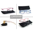 thumbnail image 2 of MODFANS 4 Pack Reading Glasses Women,Round Frame Readers Spring Hinges,Ladies Fashion Colorful with Soft Case 4.00, 2 of 5
