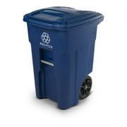 48 Gal. Blue Recycling Container with Wheels and Lid