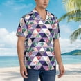 thumbnail image 5 of Fotbe Plaid Flamingo Hawaiian Shirt for Men Unisex Summer Beach Casual Short Sleeve Cotton Linen Button Down Shirts-X-Large, 5 of 9