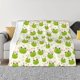 thumbnail image 1 of Fotbe Green Frog Manta de Franela con Estampado, Manta Ultrasuave para Cama, Sofá, Auto, Hipoalergénica y Antibolitas-50"x40", 1 of 6