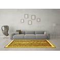 thumbnail image 3 of Ahgly Company Indoor Square Abstract Yellow Modern Area Rugs, 4' Square, 3 of 4