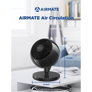 AIRMATE Large Circulator Fan 10 Speeds 12-inch with Remote and Timer Black