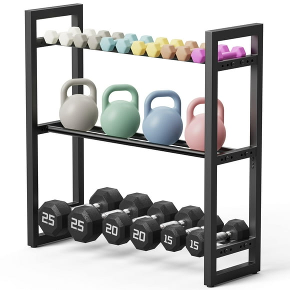 Estante para mancuernas de 3 niveles Pickpiff, capacidad de 390 lb