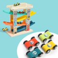 thumbnail image 3 of Piste de Course en Bois Marbré avec 4 Voitures pour Enfants, 3 of 5