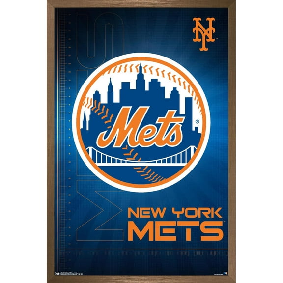 MLB New York Mets - Logo 16 Wall Poster, 22.375" x 34", Framed