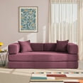 thumbnail image 2 of YINIX 78.6"  Sofa Couch with Two Pillows,  Comfy Modular Convertable Sofa Bed for Living Room, Red, 2 of 9
