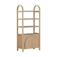 thumbnail image 6 of Nathan James Iris 3 Tier Bookshelf, Arched Bookcase Cabinet, Solid Wood Bookcase with Cabinet Base, Boho Bookshelf in Raw Oak Finish, 6 of 6