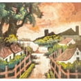 thumbnail image 2 of Hugo Scheiber 16x15 Gold Ornate Wood Frame and Double Matted Museum Art Print Titled - Village Landscape, 2 of 4