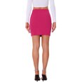 thumbnail image 3 of Falda de lápiz mini con flecos brillantes de cintura alta para mujeres INSPIRE CHIC M color rosa intenso, 3 of 5