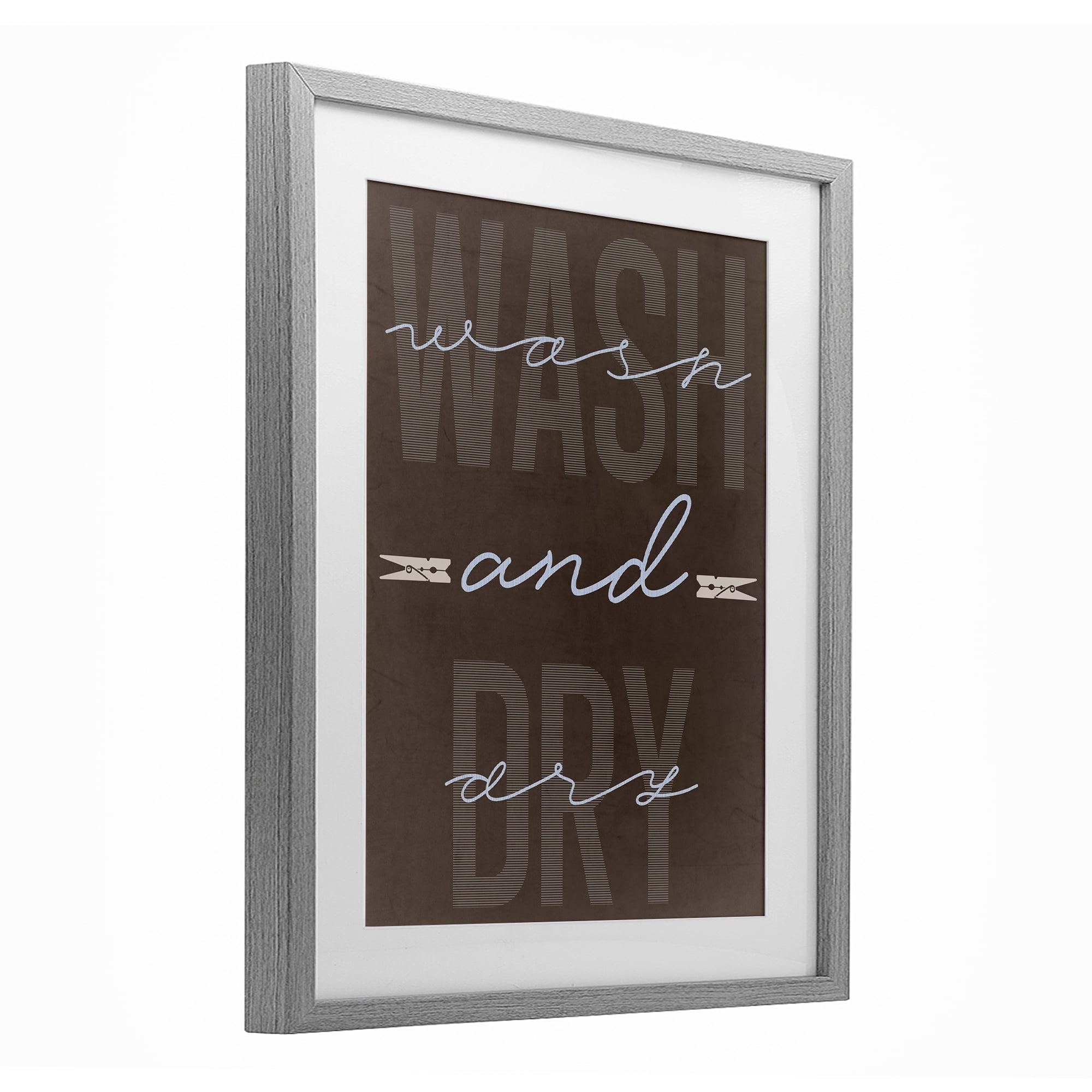 Wash And Dry Brown Gray Framed Print Under Glass, design by Marcus Prime