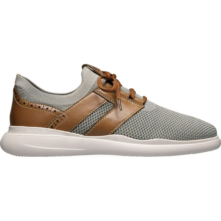Men's Stacy Adams Moxley Knit Sneaker Gray/Tan Knit/Leather