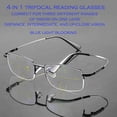 thumbnail image 2 of 2 Packs Progressive Multifocal Reading Glasses Blue Light Blocking for Men for Women,No Line Trifocal Readers, Half Rim Metal Frame, Memory Titanium Arm, Reading Glasses + 4.00, 2 of 3
