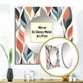 thumbnail image 3 of Designart "Retro Foliage Dream I" Modern Geometric Square Mirror For Wall Decor - Large Multi-Color Square Printed Wall Mirror Art - Square Modern Mirror - Wall Mounted Square Large Mirror, 3 of 5