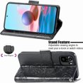 thumbnail image 3 of Wallet Case for Xiaomi Redmi Note 10 4G(Not 5G) with 3D Butterfly Embossing Slim Flip PU Leather Case Magnetic Closure Credit Card Slots Holder Cover for Redmi Note 10S HZD Rhinestone Black, 3 of 14