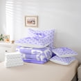 thumbnail image 6 of jejeloiu Purple Personalized Gifts 7-Piece Twin Bedding Sets,First Letter R Bedding Comforter Set For Bows Lover Reversible, 6 of 8