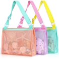 thumbnail image 1 of Mint-peach-lavenderJuguete de playa Bolsa de playa de malla Bolsa de recolección de conchas para niños Conchas de juguete de arena de playa Juguetes de playa Juguetes de arena Acce, 1 of 5