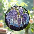 thumbnail image 2 of Stained Glass Window Hanging, Wisteria Flower Sun Catcher for Door Home Decor Purple and Blue Suncatcher Christmas Mother's Day Birthday Gifts for Women Men Mom and Nana, Stained, 2 of 6