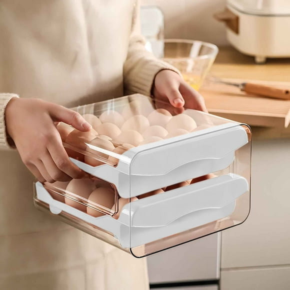 Slide Style Eggs Box Slide Clearance (White), Slide Style Eggs Box Slide Style Eggs Roller Storage Rack Refrigerator Side Four Layer Antis Drop Eggs Collection Box