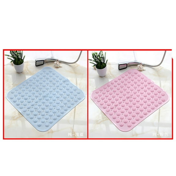 HEATSHAKING 1Pack Pink Rectangular Bath Mat with Non-Slip and for Families Bathing