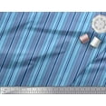 thumbnail image 2 of Soimoi Blue Japan Crepe Satin Fabric Vertical Stripe Printed Fabric 1 Yard 42 Inch Wide, 2 of 3