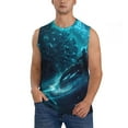 thumbnail image 2 of Lsque Futuristic Jet Ski Adventure Print Men's Cotton Blend Sleeveless Muscle Shirts (S-3XL)- Moisture Wicking, Odor Protection, UPF 30+,XX-Large, 2 of 8