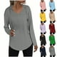 thumbnail image 1 of Camisas para mujer,Sudadera con capucha y cuello en V para mujer, jersey con bolsillo con cordón, top informal de poliéster de manga larga, sopatenor, 1 of 9