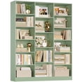 thumbnail image 5 of Homfa Triple Row 6-tier Bookshelf, 74 in Tall Bookshelf with 17 Open Display Shelves, Large Bookcase for Office Living Room, Green, 5 of 9