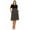 Black Polka Dot, variant on MOA Collection Women's Plus Size Dress with Puff Sleeves and Keyhole Front Casual Chic with Side Pock