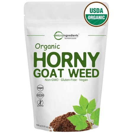 Micro Ingredients Organic Horny Goat Weed Extract Powder (Epimedium), 100 Grams, (Horny Goat Weed Best Brand)