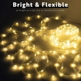 thumbnail image 4 of WYZworks 50ft Warm White LED Outside Rope Light - 8 Modes, Waterproof Permanent Outdoor Accent Lighting w/Remote, Flexible Clear Tube, ETL Certified, Exterior Christmas Patio Palm Tree Yard Ambient, 4 of 9