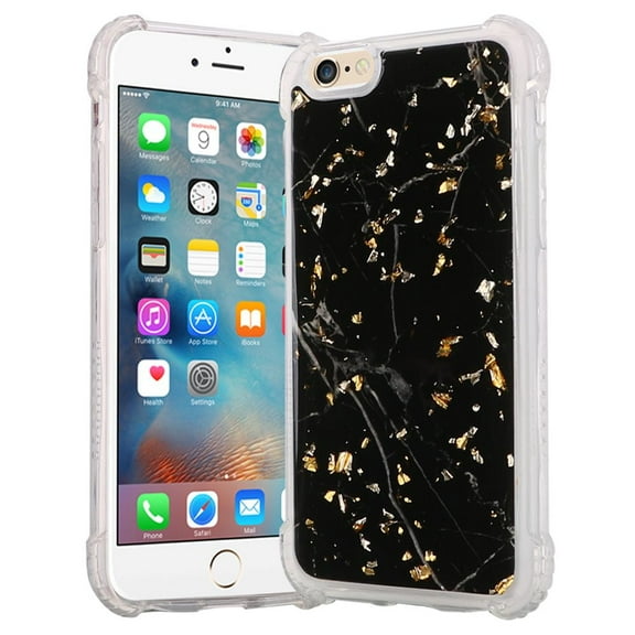 GSA Gold Flake Marble Bumper Candy Case For iPhone 6 and 6s (4.7") - Black