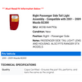 thumbnail image 2 of Right Passenger Side Tail Light Assembly - Compatible with 2001 - 2009 Mazda B2300 2002 2003 2004 2005 2006 2007 2008, 2 of 2