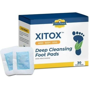 Xitox Deep Cleansing Foot Pads - Rejuvenates Your Body for More Restful Sleep - Alleviates Tension - Contains Natural Herbal Ingredients - 30 Foot Pads