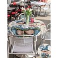 thumbnail image 6 of Outdoor Tablecloth with Umbrella Hole Zipper Happy Father's Day Round Tablecloth 60" Waterproof Outside Table Cloth Blue Gnomes Floral Linen Patio Table Cover Tablecloths for Picnic Party, 6 of 8
