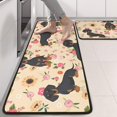thumbnail image 2 of Kitchen Rugs Sets Of 2,Dachshund and Flower Anti Fatigue Kitchen Mat Rugs Non Slip Washable,Decorative Kitchen Floor Mats for Kitchen,Sink,Laundry,17"x47"+17"x47", 2 of 5