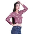 thumbnail image 2 of Moomaya Crop Top Long Sleeve For Women Printed Casual Summer T Shirt Crop Top, 2 of 5