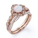 thumbnail image 4 of JeenMata Anillo Nupcial con Diseño de Flores Milgrain Estilo Art Déco de 1,5 Quilates con Pavé Cruzado de Moissanita y Ópalo Arcoíris en Forma Redonda Engastado en Oro Rosa de 18 K sobre Plata, 4 of 6