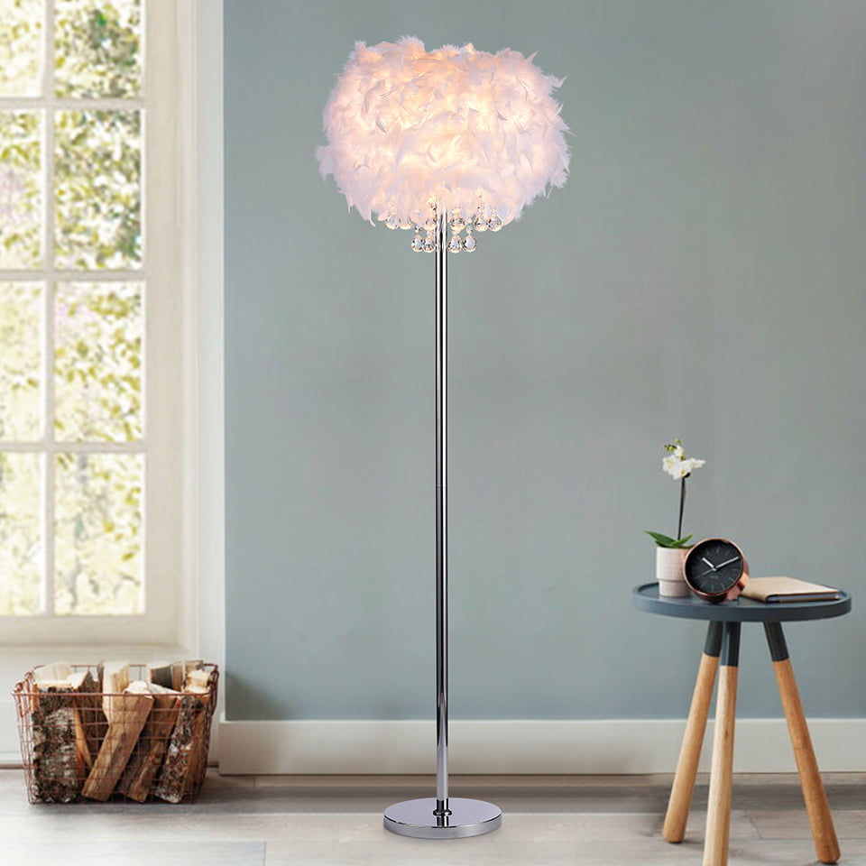 Warehouse Of Tiffany Mirjam Crystal 1 Light Fancy Shade Floor Lamp FL1221