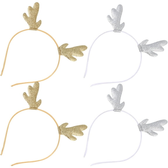WHAMVOX  4 Pcs Women Antler Hair Band Reindeer Headpiece Glitter Child Miss