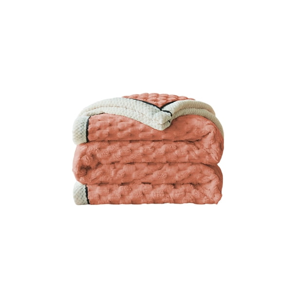 Sofá Cama Sofá Manta de Lana de Flanela Extra Gruesa, 79x59In Rosa Doble Capa Mantas Cálidas Súper Suaves para el Invierno para la Cubierta de la Siesta de la Oficina