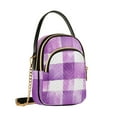 thumbnail image 7 of FORMRS Crossbody Bag for Women Quilted Travel Shoulder Cell Phone Purse with Chain Strap Handbag, Purple and White Pattern, 7 of 7